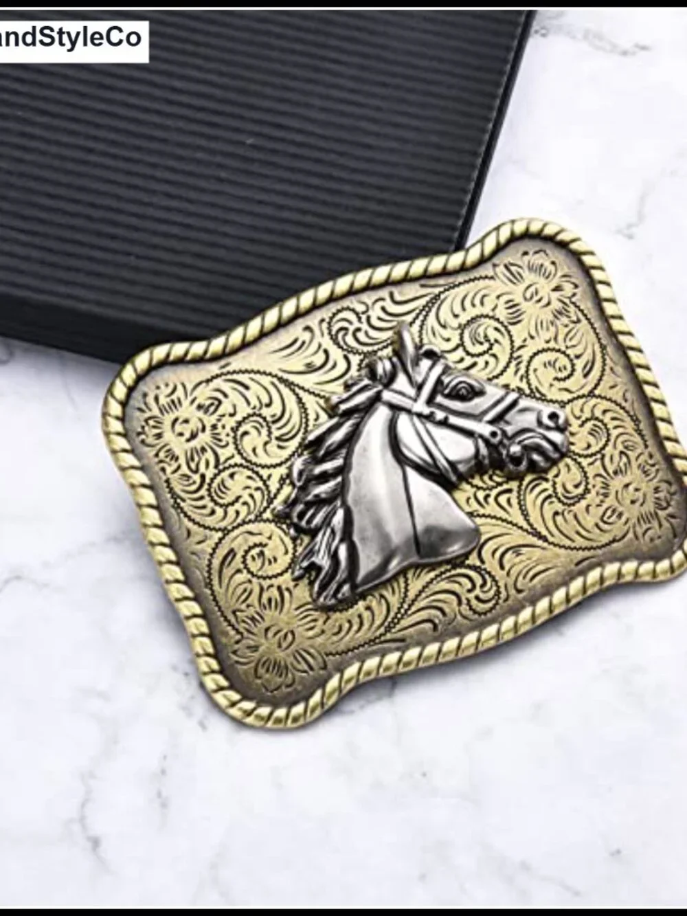 Western Horse Head Belt Buckle Zinc Alloy, Rodeo Cowboy Design, Fits 1.5